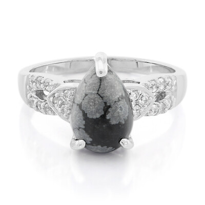 Schneeflocken-Obsidian-Silberring