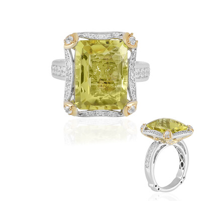 Ouro Verde-Quarz-Silberring (Dallas Prince Designs)