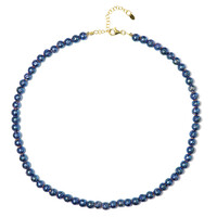 Königsblaue Lavaperle-Silberhalskette