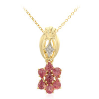 Nicht erhitzter Padparadscha-Saphir-Goldhalskette (AMAYANI)
