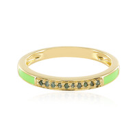 Grüner I3 Diamant-Silberring