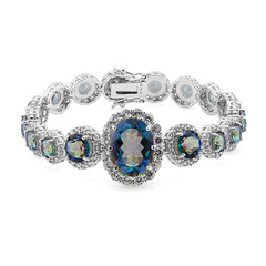 Blauer Mystik-Quarz-Silberarmband