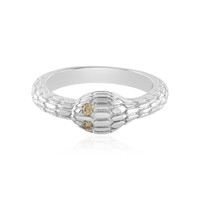 I3 Champagner-Brillant-Silberring