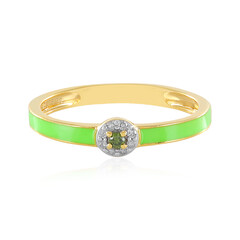 Grüner I4 Diamant-Silberring