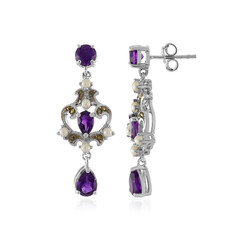 Sambia-Amethyst-Silberohrringe