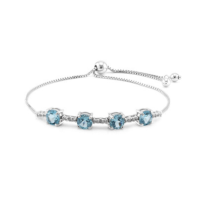 Himmelblauer Topas-Silberarmband