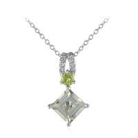 Grüner Amethyst-Silberhalskette