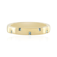 Blauer I3 Diamant-Silberring