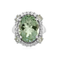Grüner Amethyst-Silberring