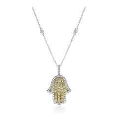 Gelber SI2 Diamant-Goldhalskette (CIRARI)