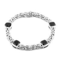 Schwarzer Spinell-Silberarmband