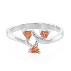 Oranger Saphir-Silberring