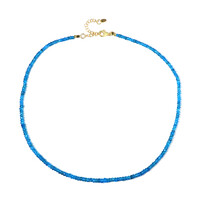 Neonblauer Apatit-Silberhalskette
