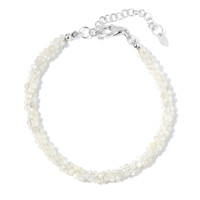 Weißer Mondstein-Silberarmband