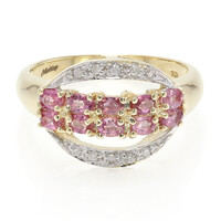 Nicht erhitzter Padparadscha-Saphir-Goldring