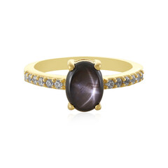 Schwarzer Stern-Saphir-Silberring