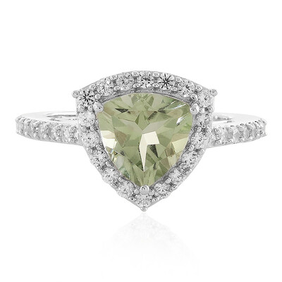 Grüner Amethyst-Silberring