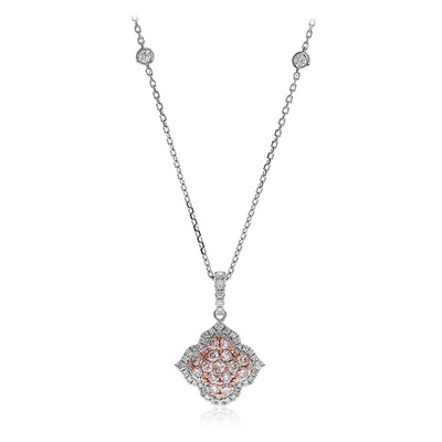 Pinkfarbener I1 Diamant-Goldhalskette (CIRARI)