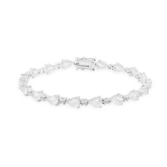 Weißer Topas-Silberarmband