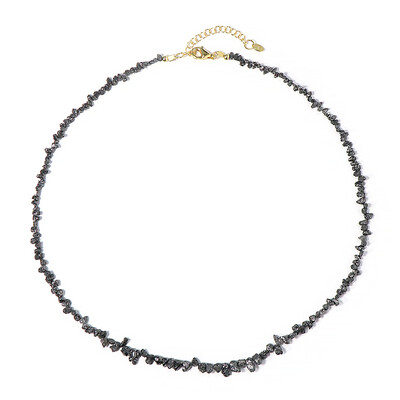 Schwarzer Diamant-Silberhalskette