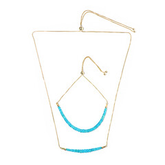 Neonblauer Opal-Silberset