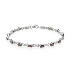 Roter Zirkon-Silberarmband