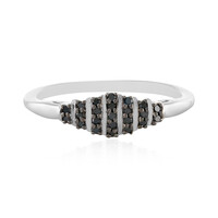 Blauer I2 Diamant-Silberring