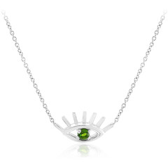 Russischer Diopsid-Silbercollier