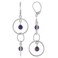 Sambia-Amethyst-Silberohrringe