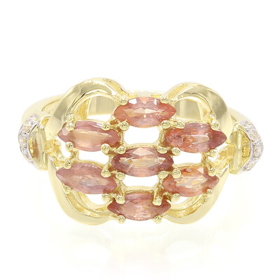 Nicht erhitzter Padparadscha-Saphir-Goldring (AMAYANI)