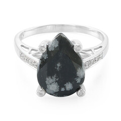 Schneeflocken-Obsidian-Silberring