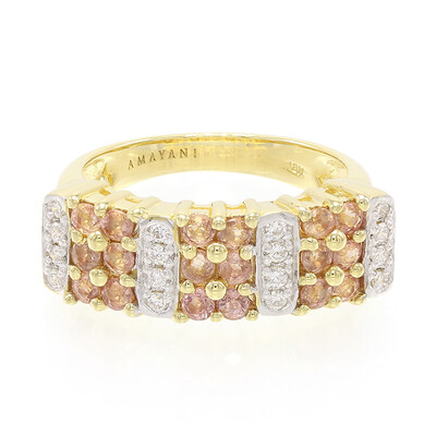Nicht erhitzter Padparadscha-Saphir-Goldring (AMAYANI)
