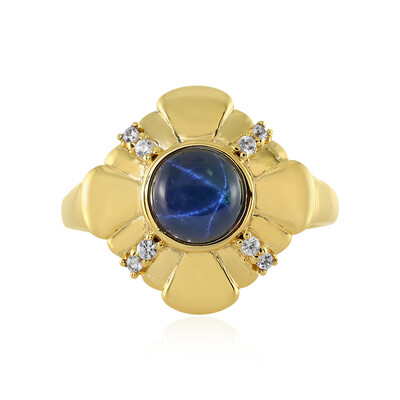 Blauer Stern-Saphir-Silberring