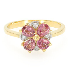 Nicht erhitzter Padparadscha-Saphir-Goldring (AMAYANI)