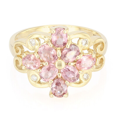 Nicht erhitzter Padparadscha-Saphir-Goldring (AMAYANI)
