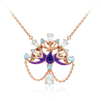 Himmelblauer Topas-Silbercollier