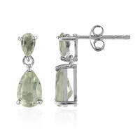 Grüner Amethyst-Silberohrringe