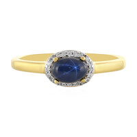 Blauer Stern-Saphir-Silberring