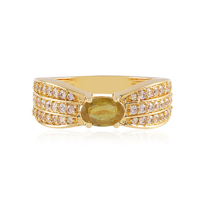Gelber Madagaskar-Saphir-Silberring