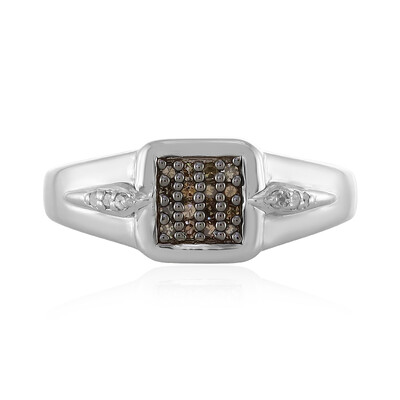 I2 Champagner-Diamant-Silberring