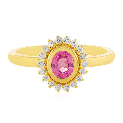 Pinkfarbener Saphir-Silberring