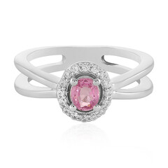 Pinkfarbener Saphir-Silberring