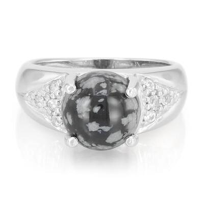 Schneeflocken-Obsidian-Silberring