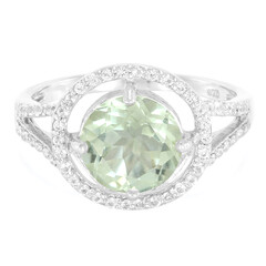 Grüner Amethyst-Silberring