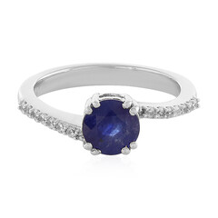 Blauer Saphir-Silberring