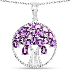 Sambia-Amethyst-Silberhalskette