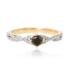 Schwarzer Diamant-Goldring