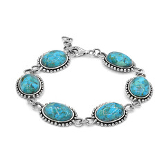 Blauer Kingman Mohave-Türkis-Silberarmband (Art of Nature)