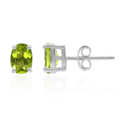 Burmesischer Peridot-Silberohrringe