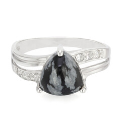Schneeflocken-Obsidian-Silberring